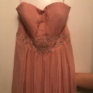 Dusty rose ball gown.